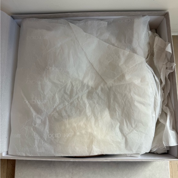 JIMMY CHOO White Satin Pearl Bridal SACARIA 120 Platform Heels 39/8, In Box, A++ - Picture 14 of 16